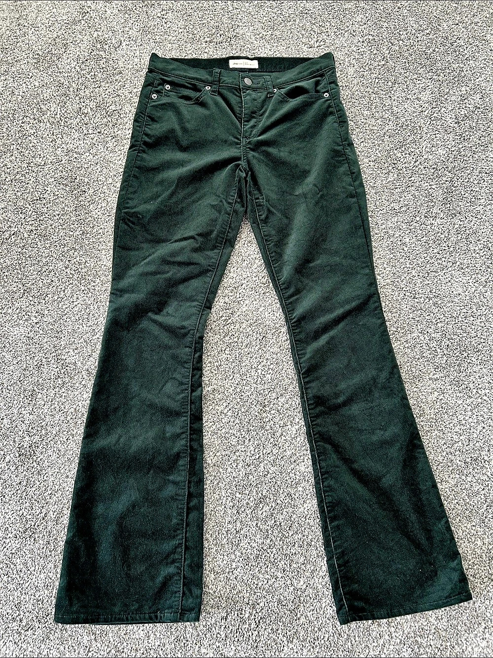 Gap Mid Rise Corduroy Flare Pants Green